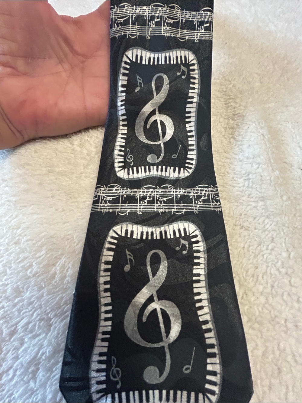 🎁3 for $30 - Musical Treble Clef Necktie with Notes